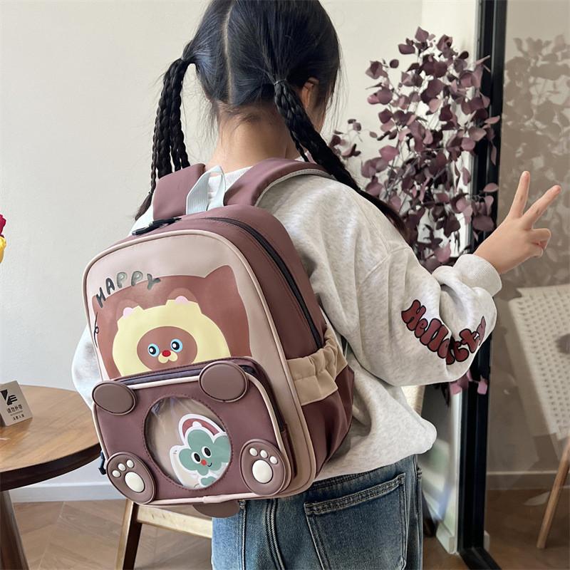 Kleinkind Cartoon Tier Bär Muster Druck Rucksack Mit Langlebigem Polyester Material Und Bequemen Gebogenen Schultergurten Für Kinder
