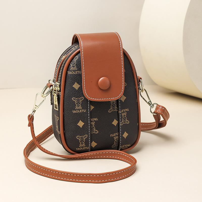 Vertical Zipper Women's Bag Fashionable and Lightweight Single-shoulder Crossbody Mobile Phone Bag