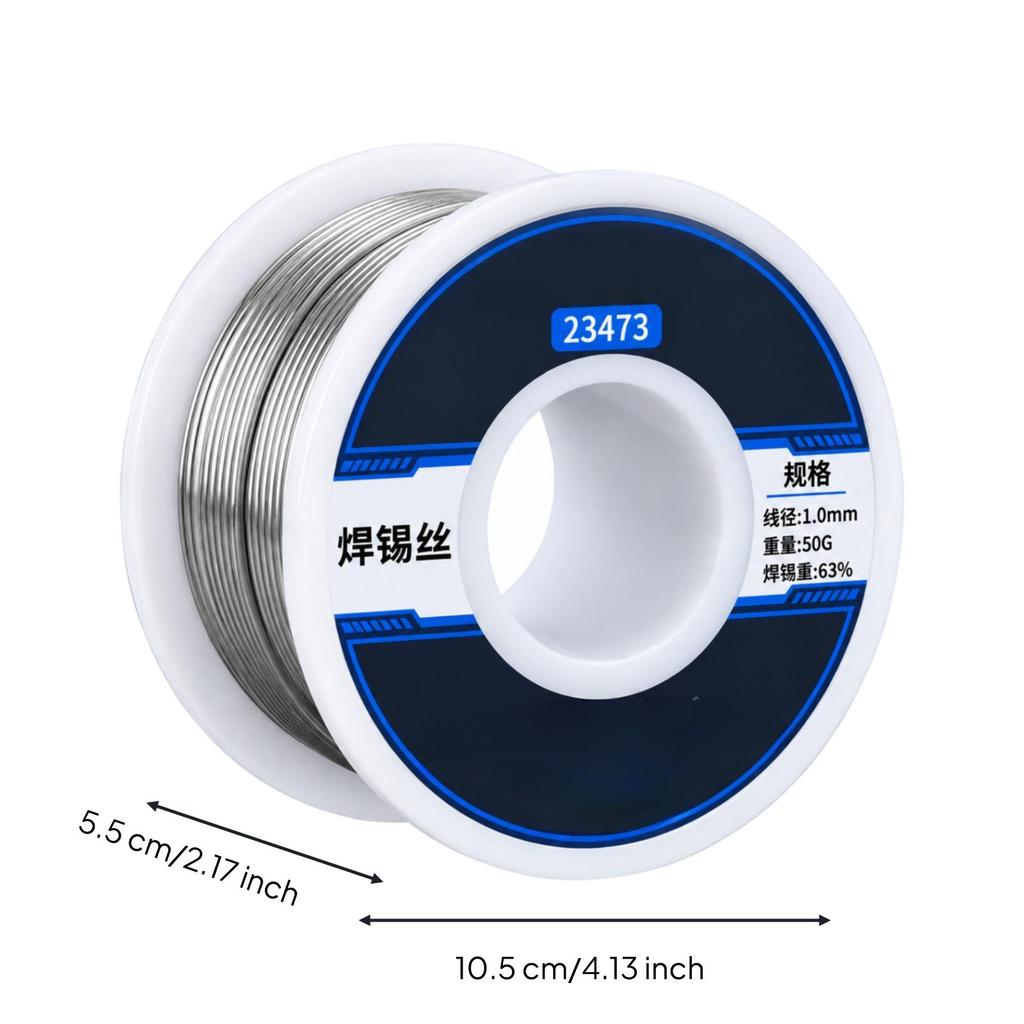 50g Solder Wire Spool SilverColored with Flux Core Moves Smoothly for Electronics
