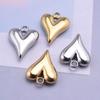 8pcs Fashionable Versatile Metal Heart Accessory Charm Pendant Diy Handmade Bracelet Necklace Stainless Steel Pendant Jewelry