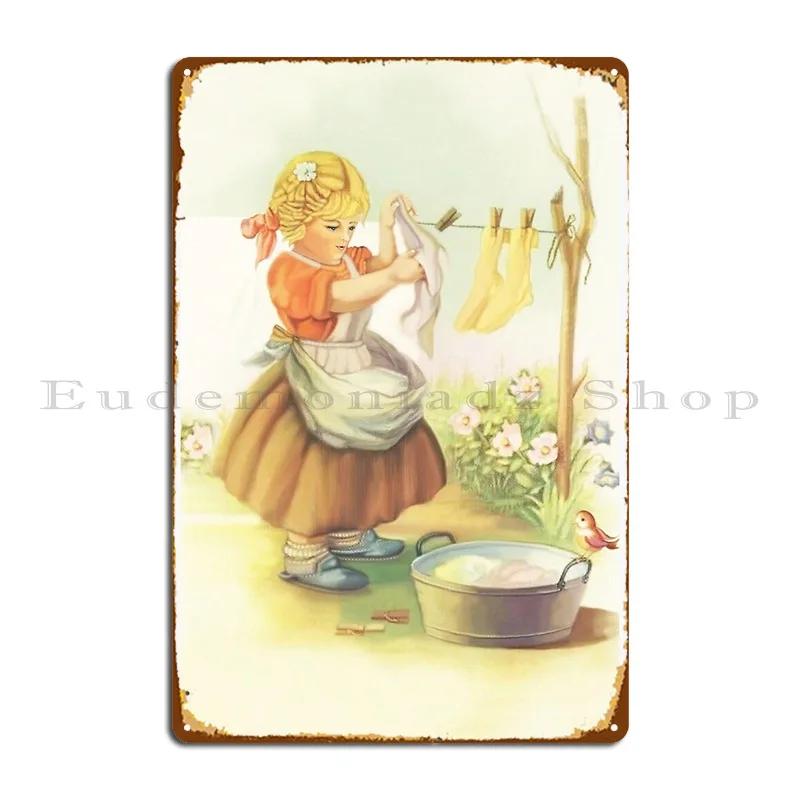 Laundry Day Metal Plaque Poster Bar Cave Designer Rusty Wall Decor Mural Tin Sign Poster