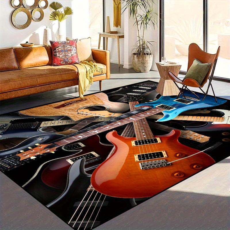 

Crossed Guitar Pattern Area Rugs Carpet Machine Washable Living Room Bedroom Nursery Outdoor Patio Garden Yard Home Decor Decor 40x60cm