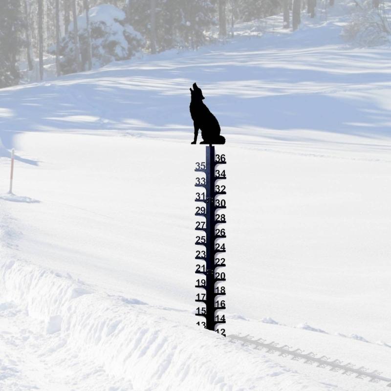 Metal Snow Measuring Ruler Wrought Iron Measuring Gagdet Accessory for Indoor Winter Snowmobile Yard Supplies