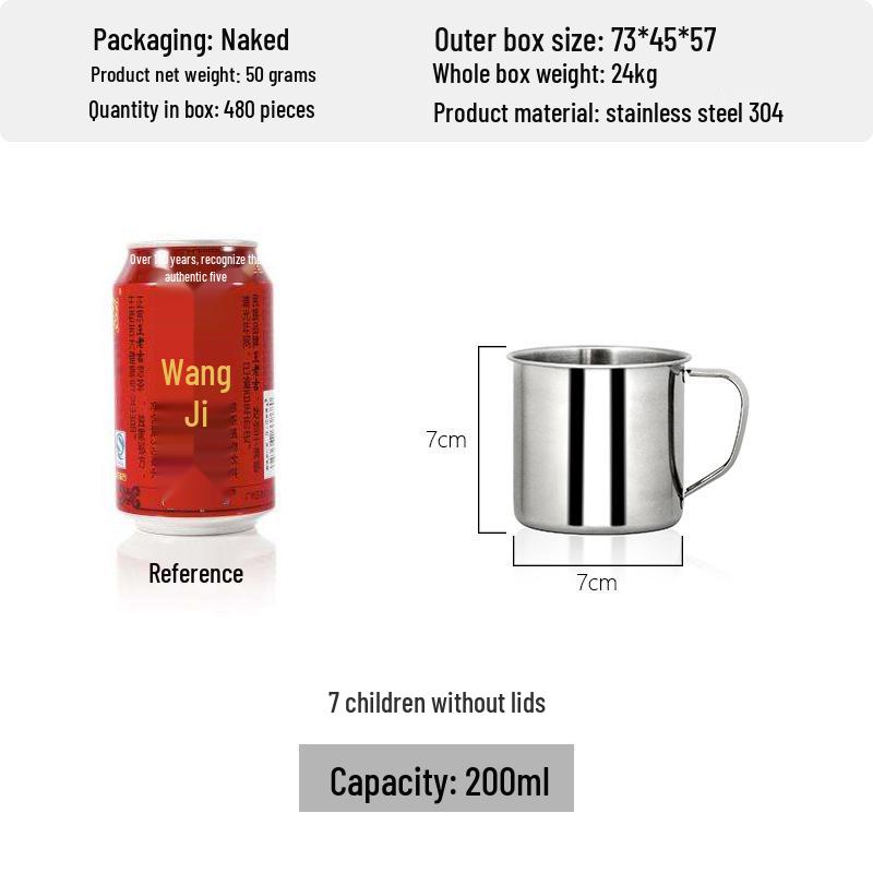 Thickened 304 Stainless Steel Drinking Cup with Lid for Kindergarten Students - Multiple Sizes Available