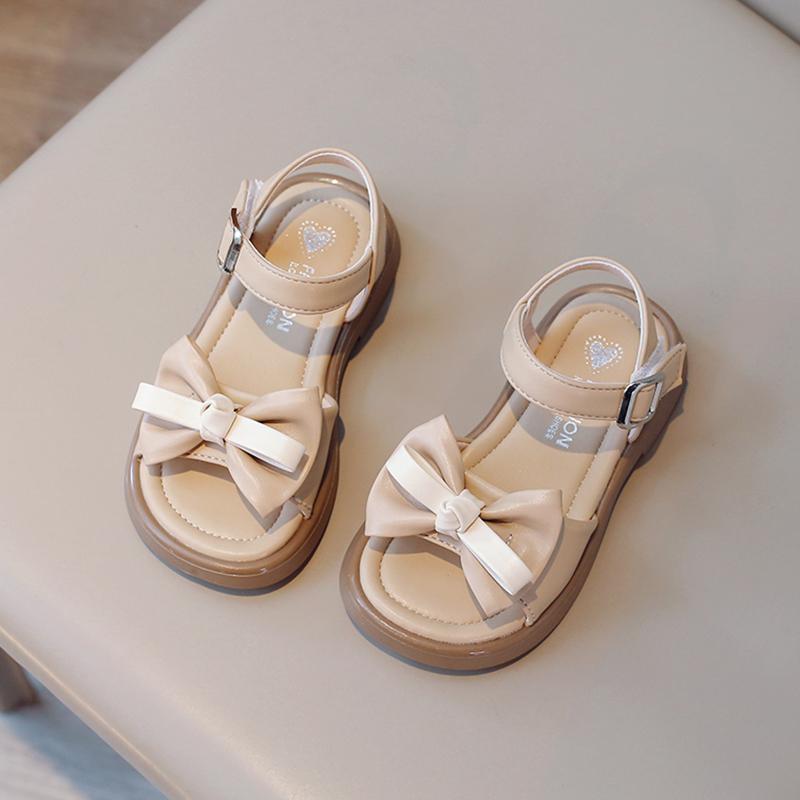 

Сандалии для девочек, коллекция 2024 года, летние детские туфли с жемчугом, туфли принцессы для маленьких девочек, детские сандалии на мягкой подошве с бантом 35 хаки