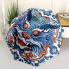 1pc Dragon Waves Automatic Open/close Folding Compact Umbrella, 8-Rib Sturdy Canopy, Lightweight Portable, Everyday Use, Gift, Outdoor Umbrella, Trave