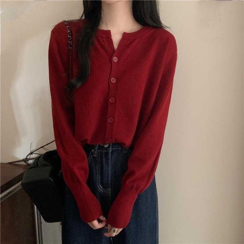 

Huipeng Korean Style Gentle Pink Sweater for Women Soft and Waxy Skin-friendly Knitted Sweater Small Cardigan Round Neck Sweater Onesize