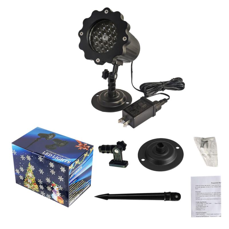 

Светодиодный проектор «Снежинка» с пультом дистанционного управления, для улицы, для газона, сада, рождественской сцены, проекционный узор «Метель» EU Plug