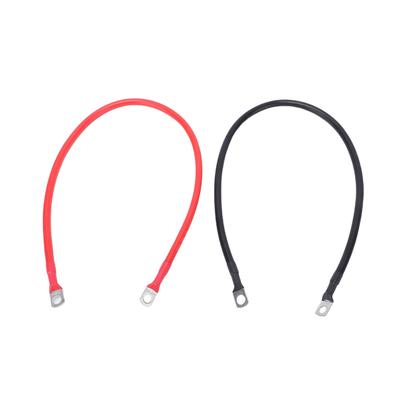 2Pcs Battery Cables 6 AWG Positive Negative Electrode 24in with 0.31in Tinned Copper Lugs Both Ends for Solar Marine