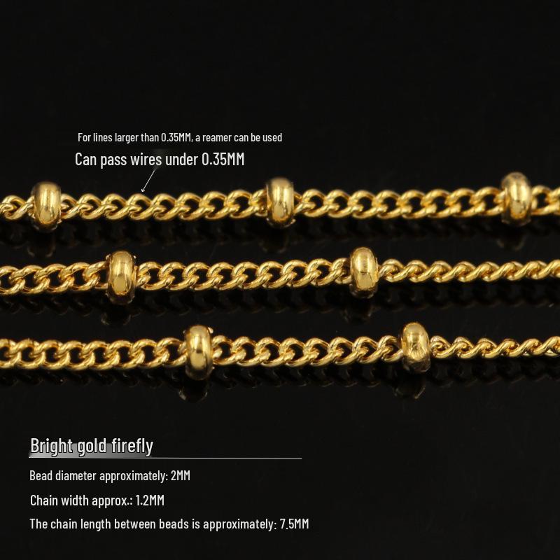 14K Gold Filled Bean, Spacer, Cross, Bead, and Firefly Chain for DIY Jewelry.