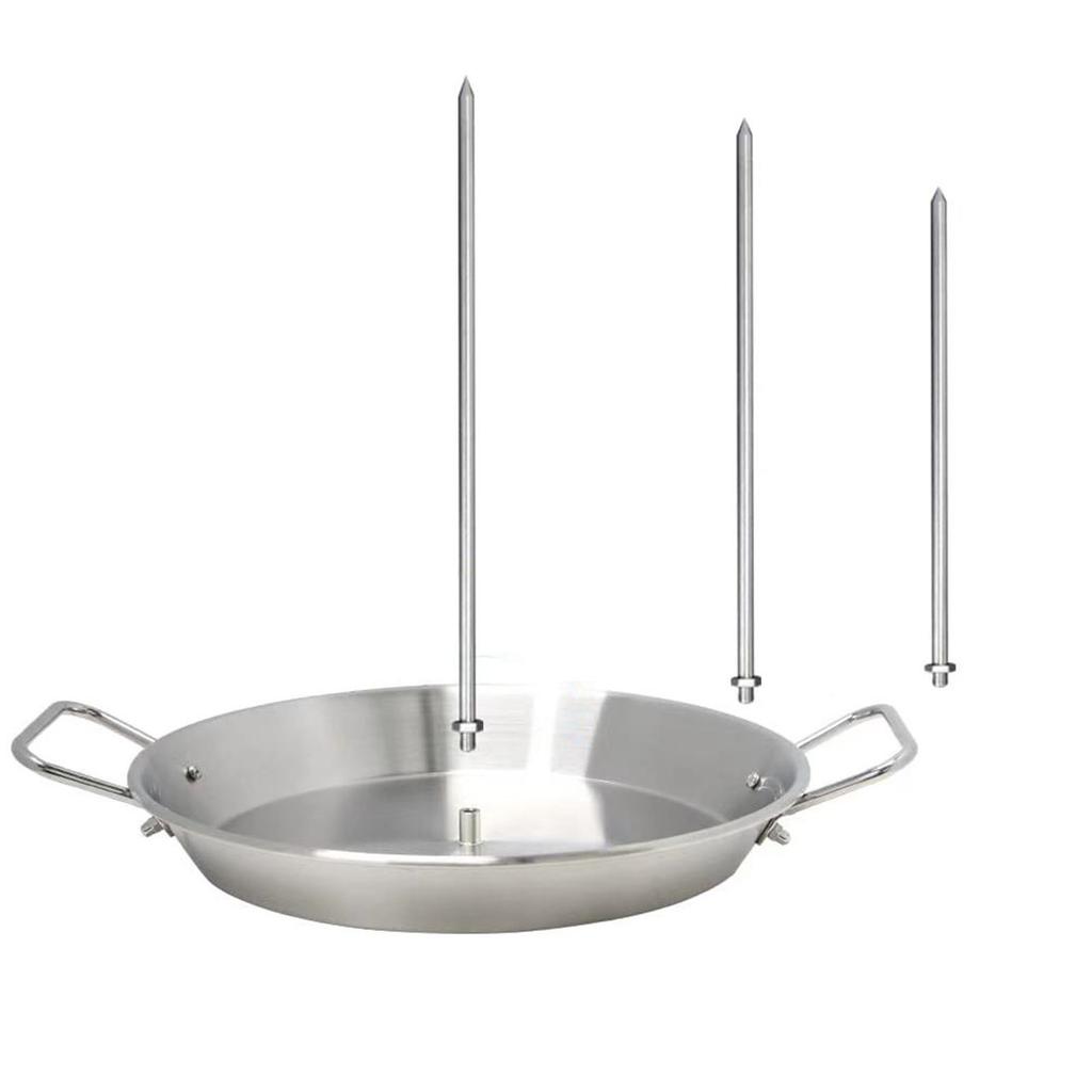Profesjonell grillspydholder Rustfritt stål Vertikalt design 3 pigger Effektivt matlagingssystem for flere spyd