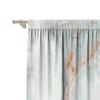 2PC Home Decoration Curtains With Green Marble Background And Pole Pocket Curtains, Kitchen, Coffee Shop, Living Room, Balcony