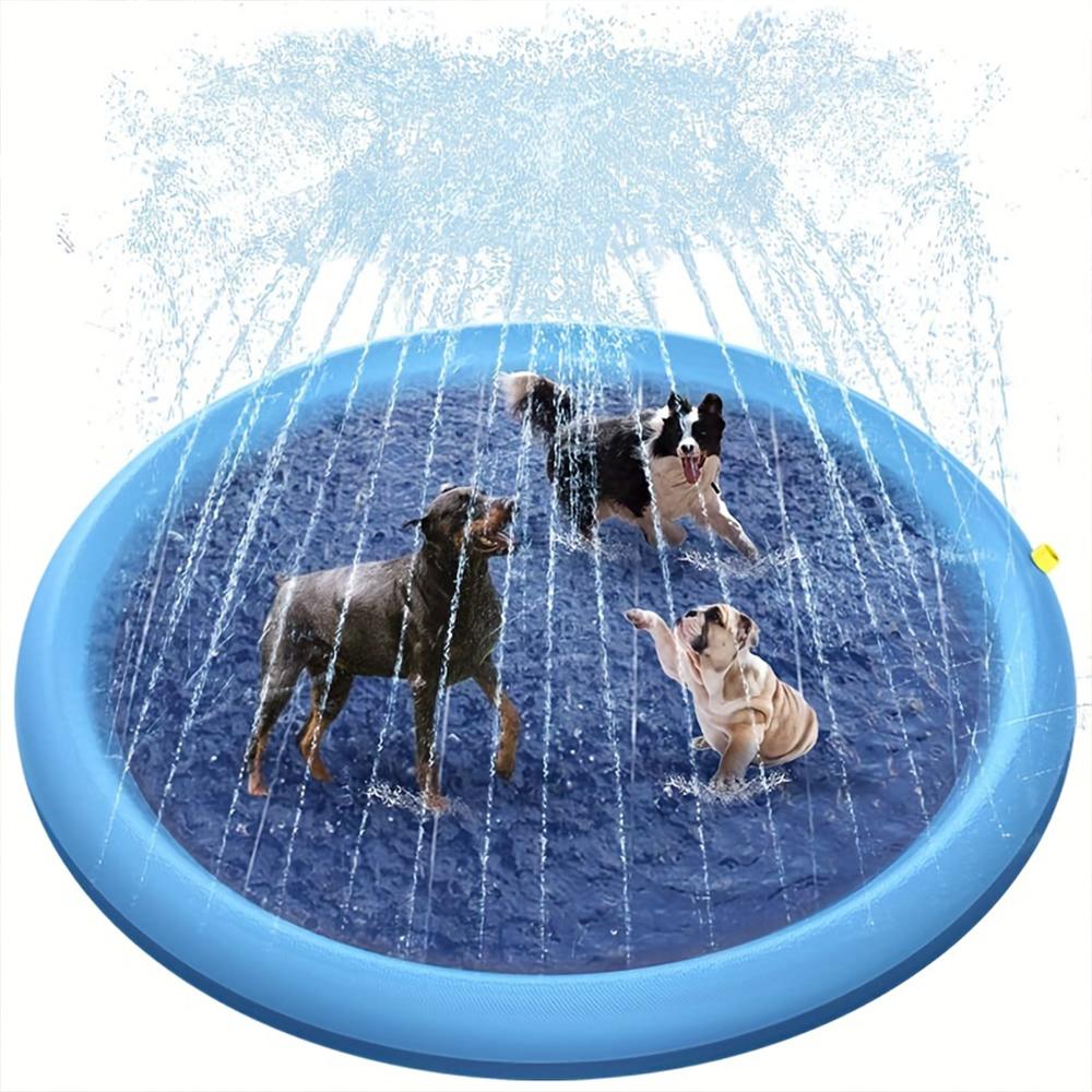 Dog Splash Pad Toy Thick Sprinkler Pool Anti-Slip Outdoor Summer Sprinkler Water Toy for Backyard Fountain Play Mat for Children