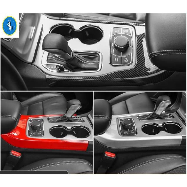 For Jeep Grand Cherokee 2014 - Car Central Control Gear Shift Panel Water Cup Frame Sticker Cover Trim Accessories Interior