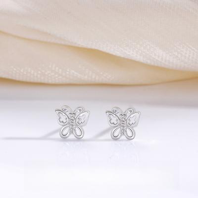 Butterfly Stud Earrings Female Niche Exquisite Small Cute Ins Wind Hollow Smooth Butterfly Earrings