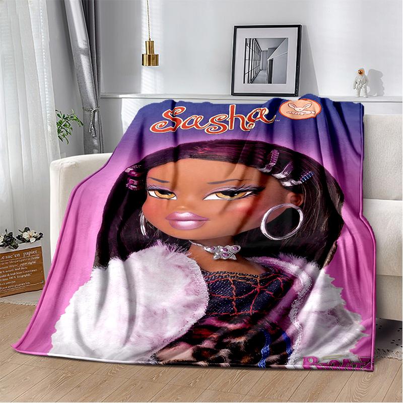 Bratz Cartoon 3D Printed Girls Blanket,Flannel Soft Throw Blanket for Home Bedroom Bed Sofa Picnic Office Hiking Cover Kids Gift