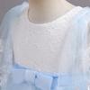 Girls Princess Dress Mesh Fluffy Dress Children's Lace Short-Sleeved Dress