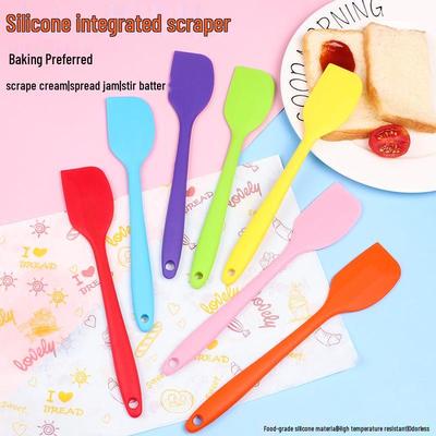 Silicone Spatula for Baking and Cake Cream, One-Piece Solid Color, Small,  OPP Bag.