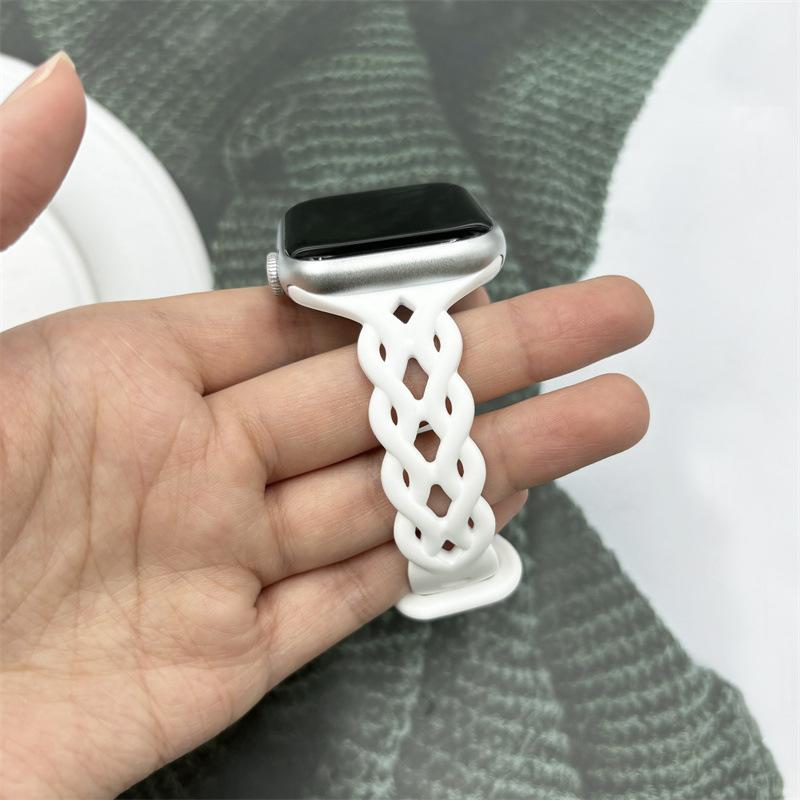For Applewatch10 Apple Watch with iwatch9876SE Hollow Breathable Twist Silicone Sports