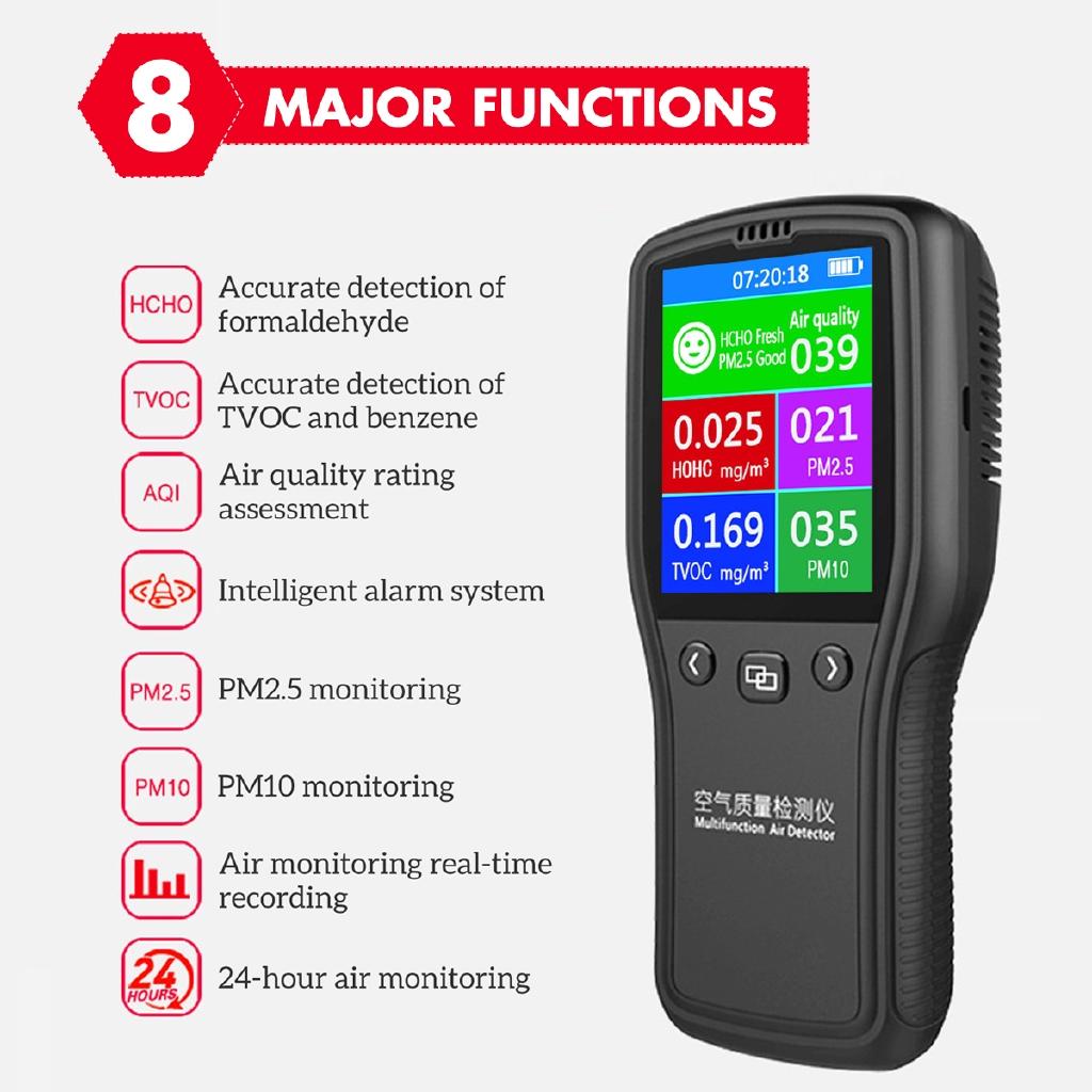 Portable Mini Air Detector Air Quality Monitor Digital Tester Appliance For Monitor Formaldehyde TVOC HCHO Gas Analyzer 5V