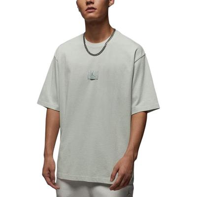 As M J Flt Ess Wsh 85 Crw Logo Solid Color Round Neck Drop Shoulder Short Sleeve T-Shirt Men T-Shirts HQ8939-034