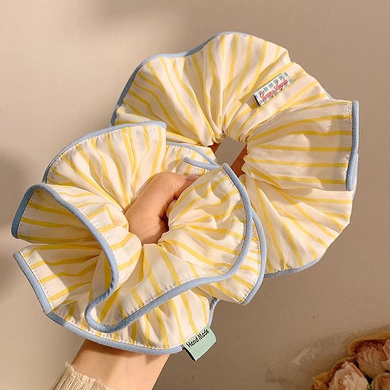 Korean Striped Large Intestine Scrunchie Hair Tie For Women Girls Sweet Hair Ornament Elastic Hair Band Hair Accessories