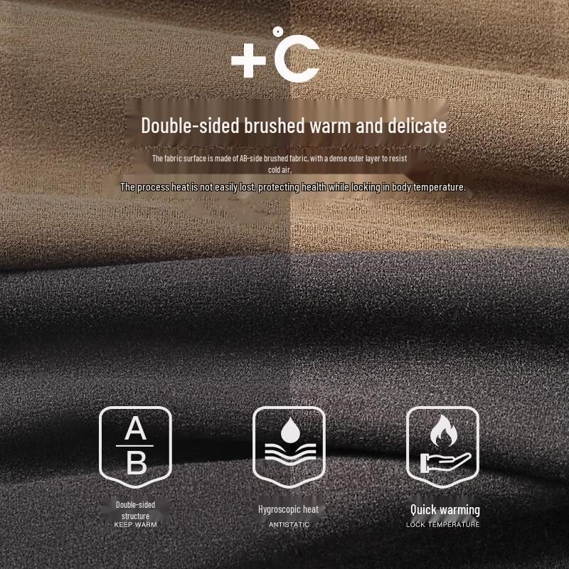 Langsha Men's 7A Antibacterial De Velvet Thermal Underwear Set