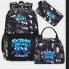 Large Capacity Schoolbag with Shoulder Strap; Student Three-piece Pencil Case Set