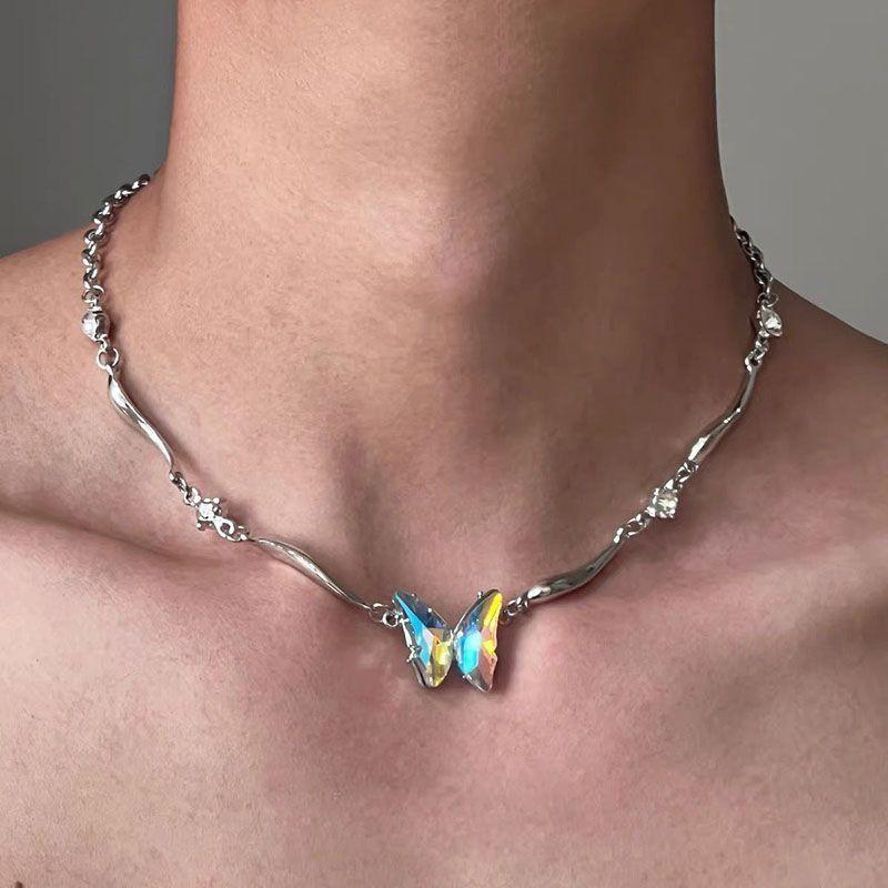 Wrapped Riveted Metal Leather Collar, Punk Heart-shaped Girl Y2k Subculture Niche Necklace