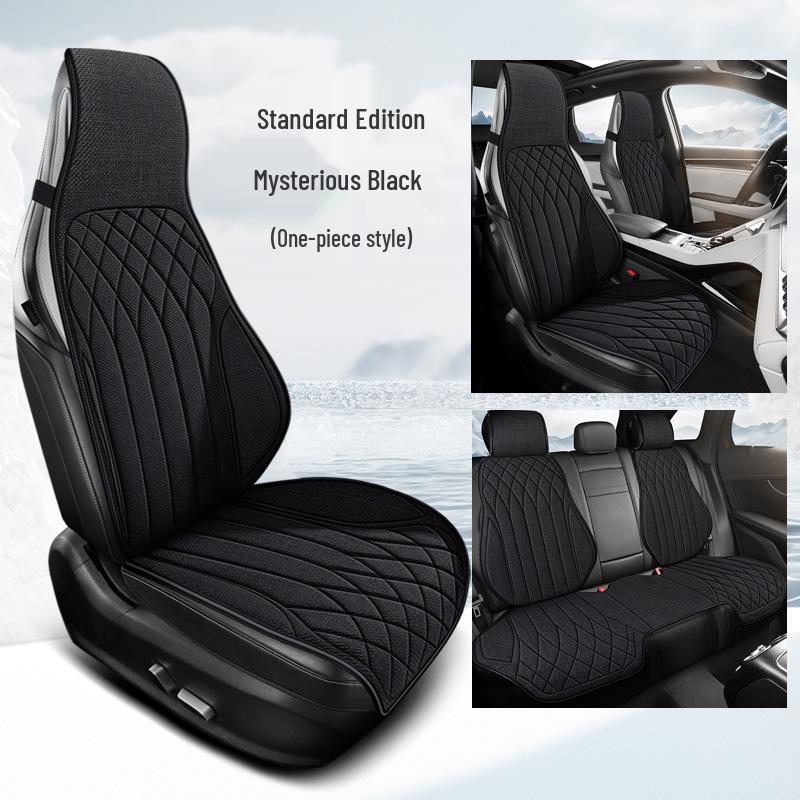 

Универсальный дышащий льняной чехол-подушка на сиденье автомобиля для четырех сезонов Front Single Seat + Backrest