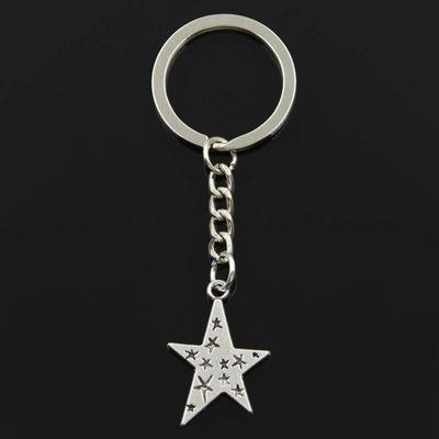 Módní přívěsek na klíče 28x21mm Hvězda Pentagram Přívěsky DIY Muži Šperky Přívěšek na klíče do auta Držák na klíče Suvenýr na dárek