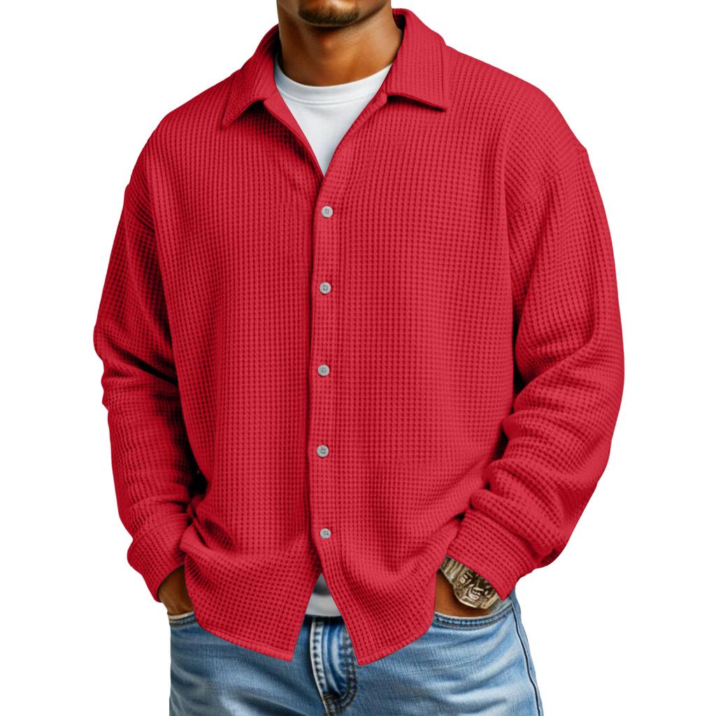 Men's Casual Button-Down Long-Sleeve Shirt