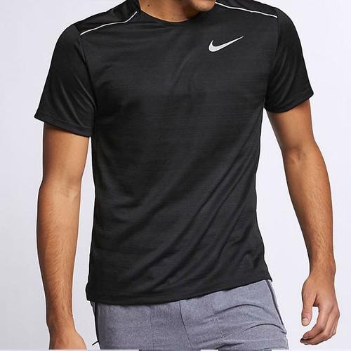 Nike Men's Black Athletic Fitness Crew Neck Short-Sleeve T-Shirt