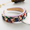 Luxury Oval Big Gemstone Headband Colorful Crystal Cluster Hairband Glamorous Banquet Headpiece Shiny Diamond Frame Hair Hoop