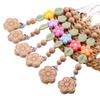 Adorable Flower Shaped Pacifier Holder Soft Silicone Baby Teether Chain Cute Anti-Fall Nipple Clip for Toddlers
