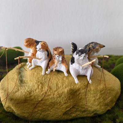 1Pcs Fish Tank Landscaping Vivid Shape Exquisite Cartoon Fishing Cat Ornament Aquarium Decor Household Supply