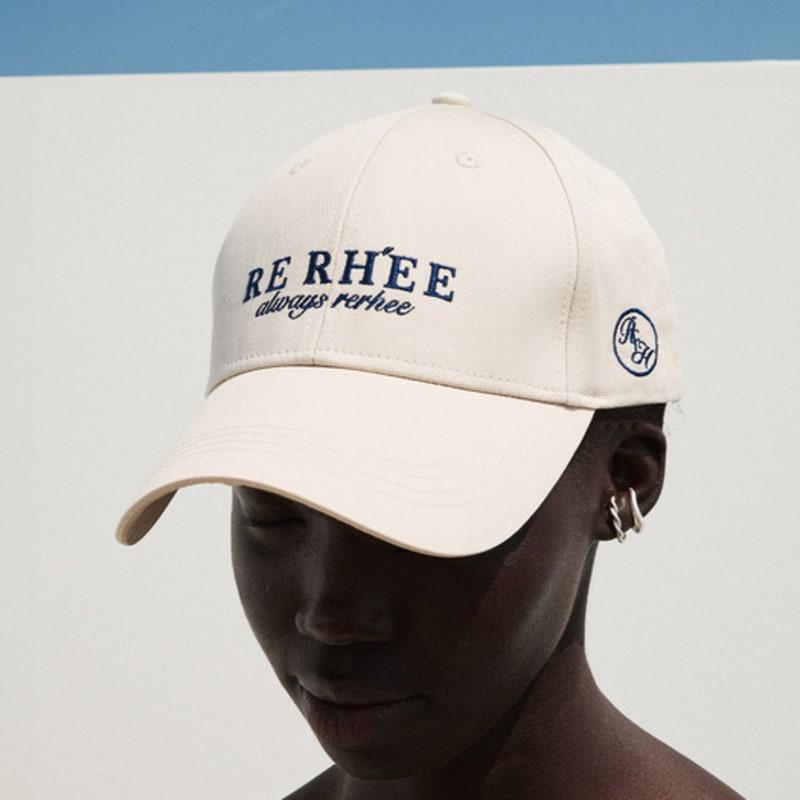 RE RHEE LOGO EMBROIDERED COTTON BALL cap BEIGE BEIGE_FREE