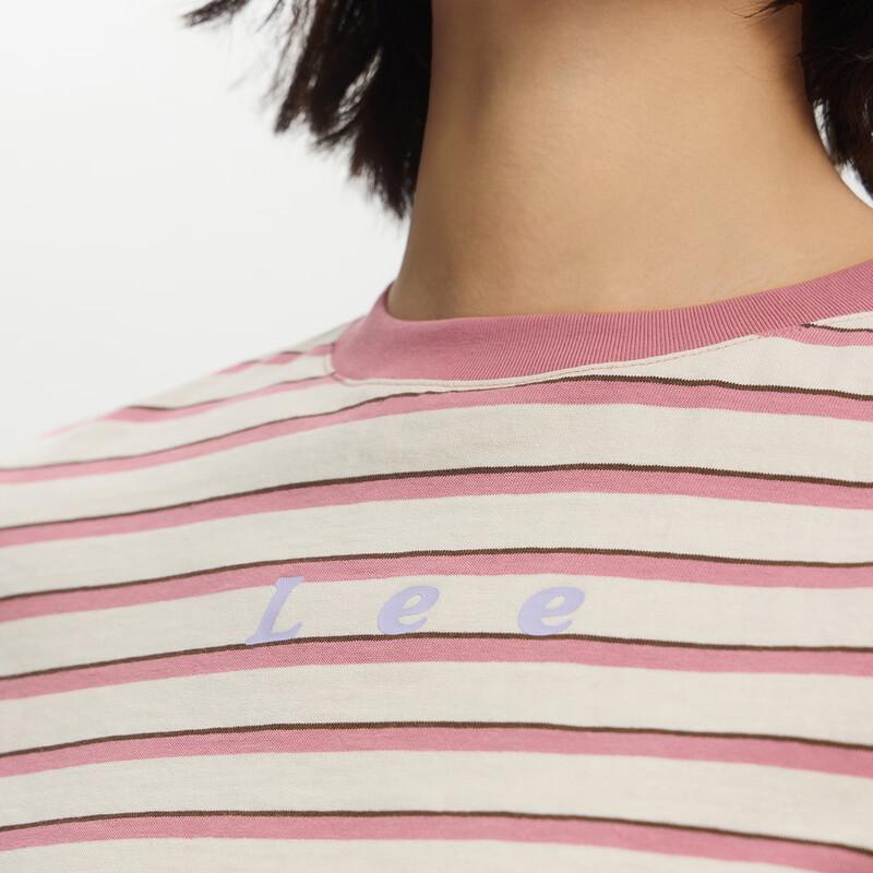 Lee Women's Logo Print Striped Short Sleeve T-Shirt
