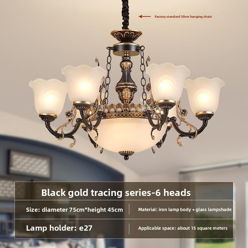 Living Room Pendant Light with Full Spectrum Eye Protection Retro Luxury and Grand Countryside Lighting Fixtures Bedroom and Dining Room Lights