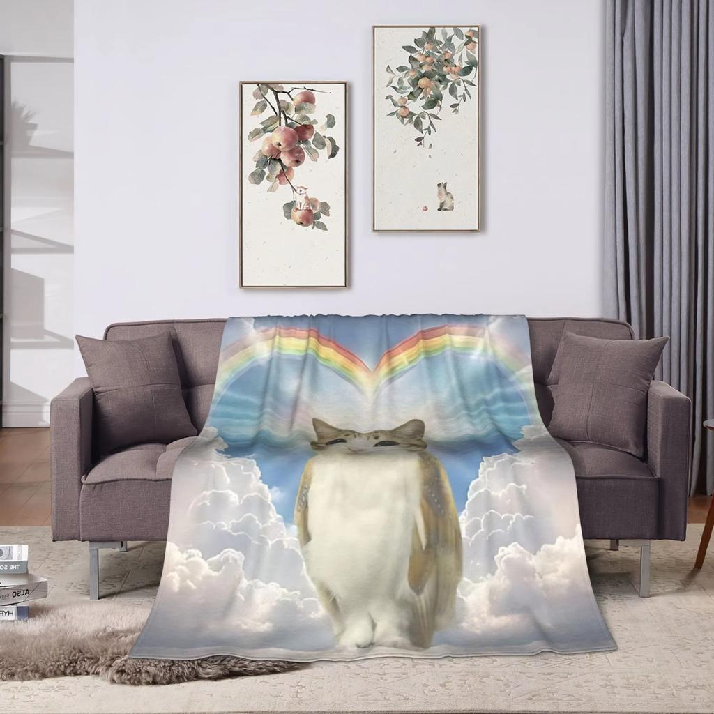 Internet Famous Meowl Cat Owl Meme Travel Blanket Flannel Throw For Home Decor Warm Custom Bedspread Birthday Gift