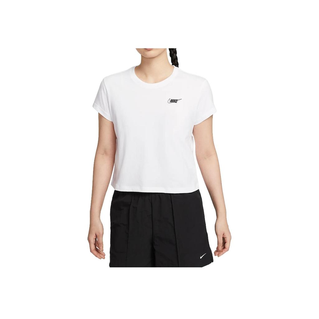 Nike Minimalist Fashion Solid Color Short Sleeve T-Shirt Women Tops White HF9457-100