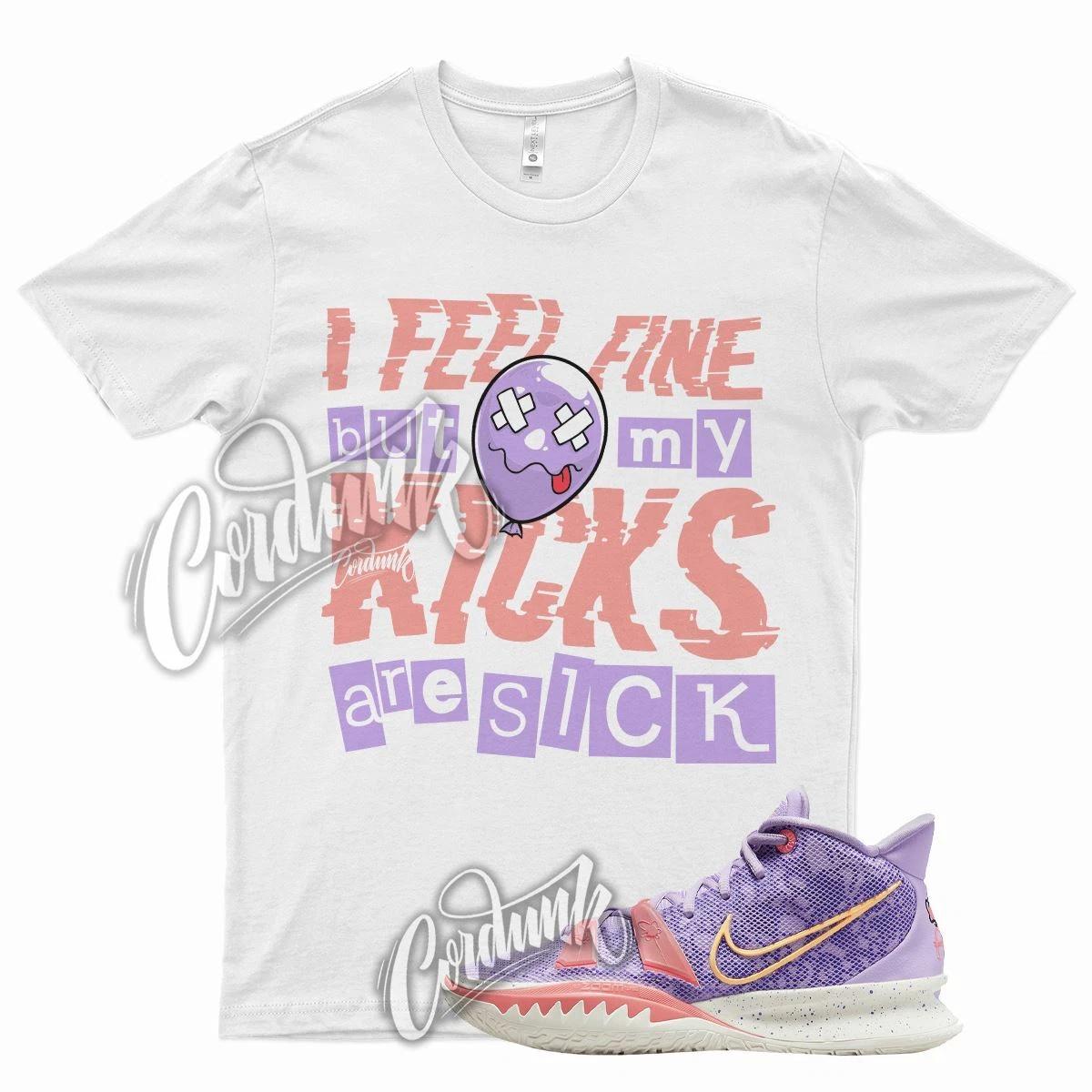 

White SICK V2 T Shirt for N Kyrie 7 Daughters Soft Purple Pink Orange XL