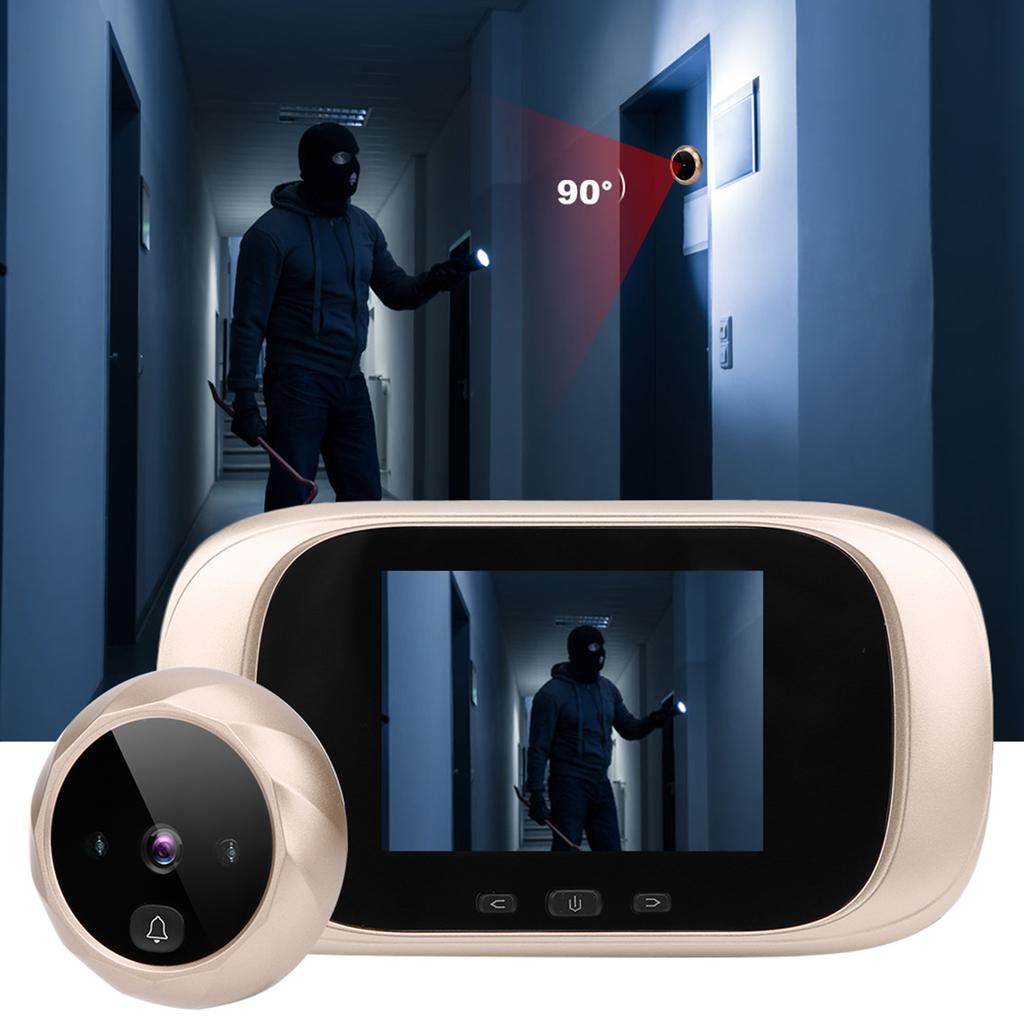 Visor de Porta Visual LCD TFT de 2,8 polegadas Visão Noturna IR Câmera de Armazenamento Cíclico Campainha Ding Dong Controle de Acesso Inteligente