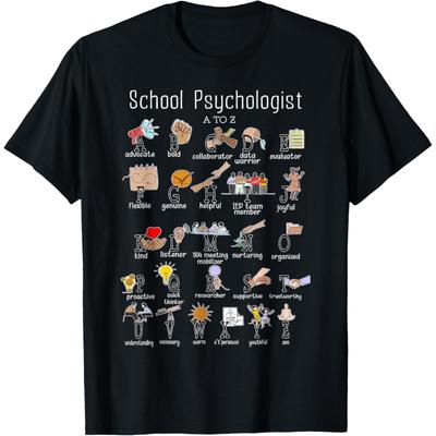 School Psychologist Alphabet ABCs Psychology Back To School T-Shirt(1)