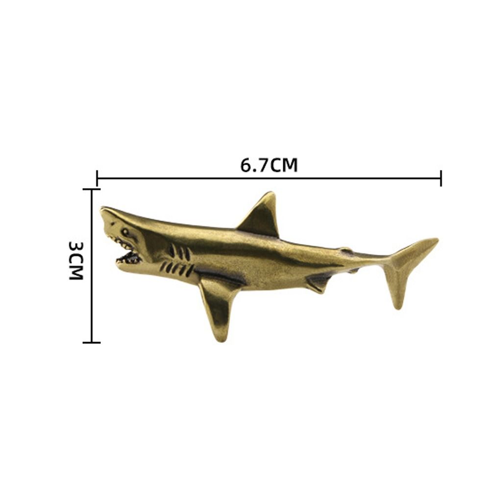 Copper Brass Shark Figurines Cute Shark Sculpture Tea Pets Mini Shark Statue  Birthday Gift