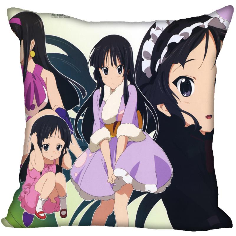 New Arrival K-ON! Anime Girl Pillow Case For Home Decorative Pillows Cover Square Zippered Satin Fabric PillowCases 40X40,45X45