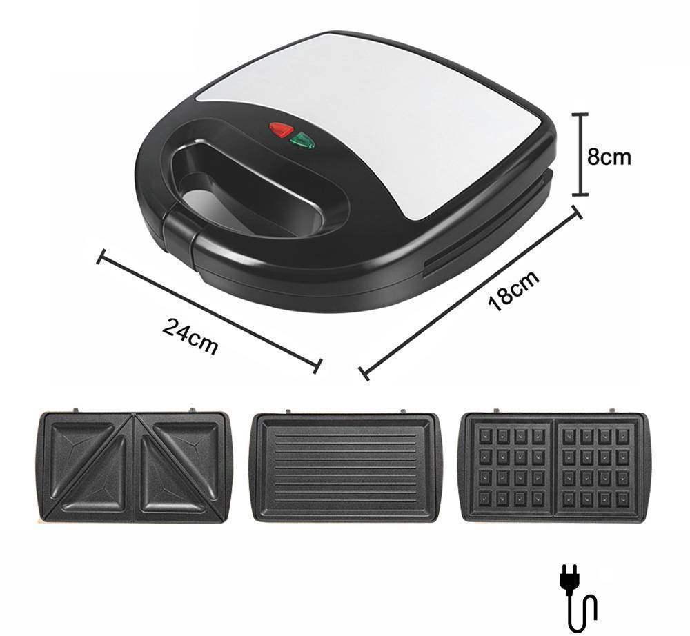 6-in-1 Sandwich and Waffle Maker - Panini, Toast, Bread & Breakfast Machine