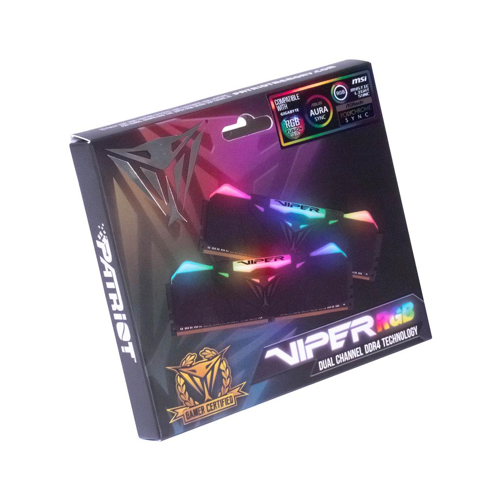 Patriot Memory Viper RGB Series DDR4 3000MHz 16GB Kit x Desktop Memory with Black PVR416G300C5K PC4-24000 (2 8GB) Heatsink,