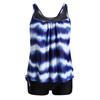 2Pcs/Set Summer Tankini Set Gradient Color Sling Tops High Waist Swimming Trunks