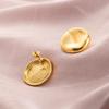 New Irregular Smooth Round Stud Earrings Concave-convex Stainless Steel Gold Fashionable Simple Earrings
